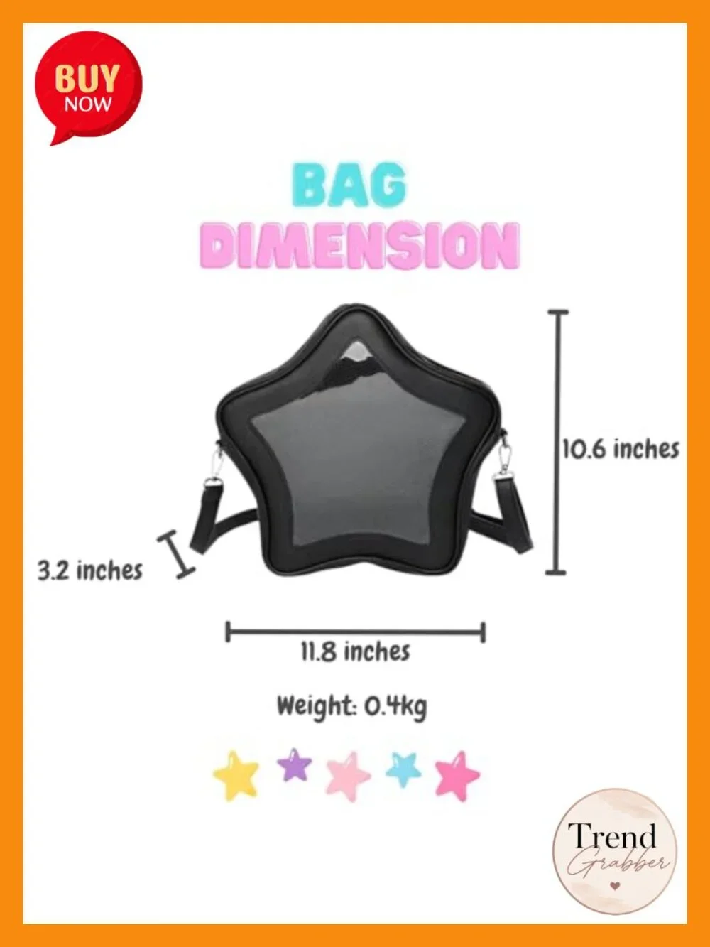 Kawaii Star-Shaped Backpack - Large Capacity, Waterproof Lightweight Crossbody
